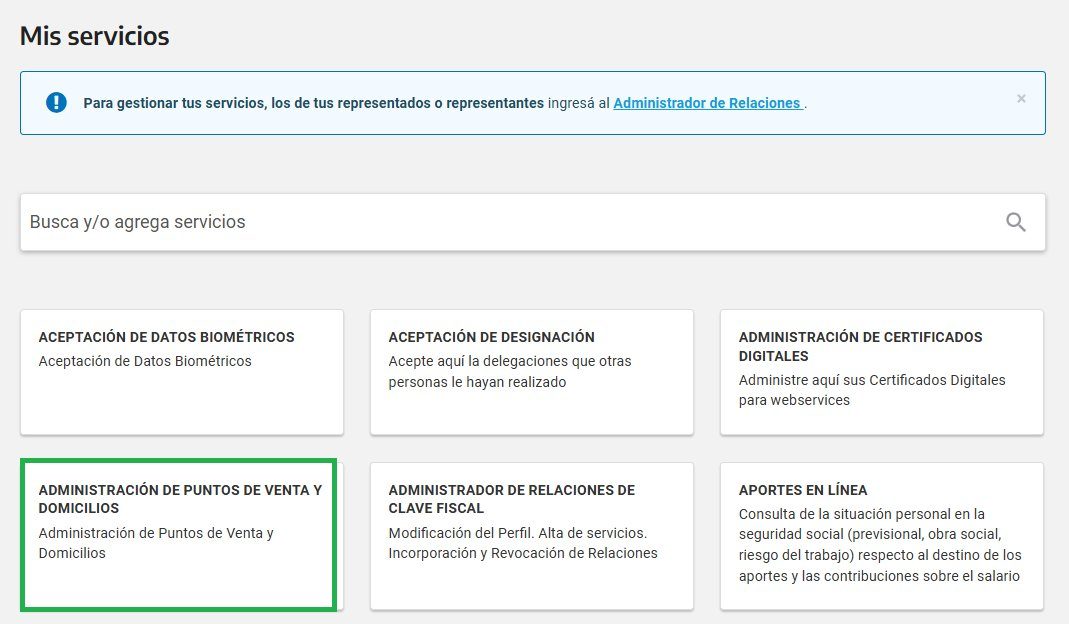 Servicio Administración de Puntos de Venta y Domicilios